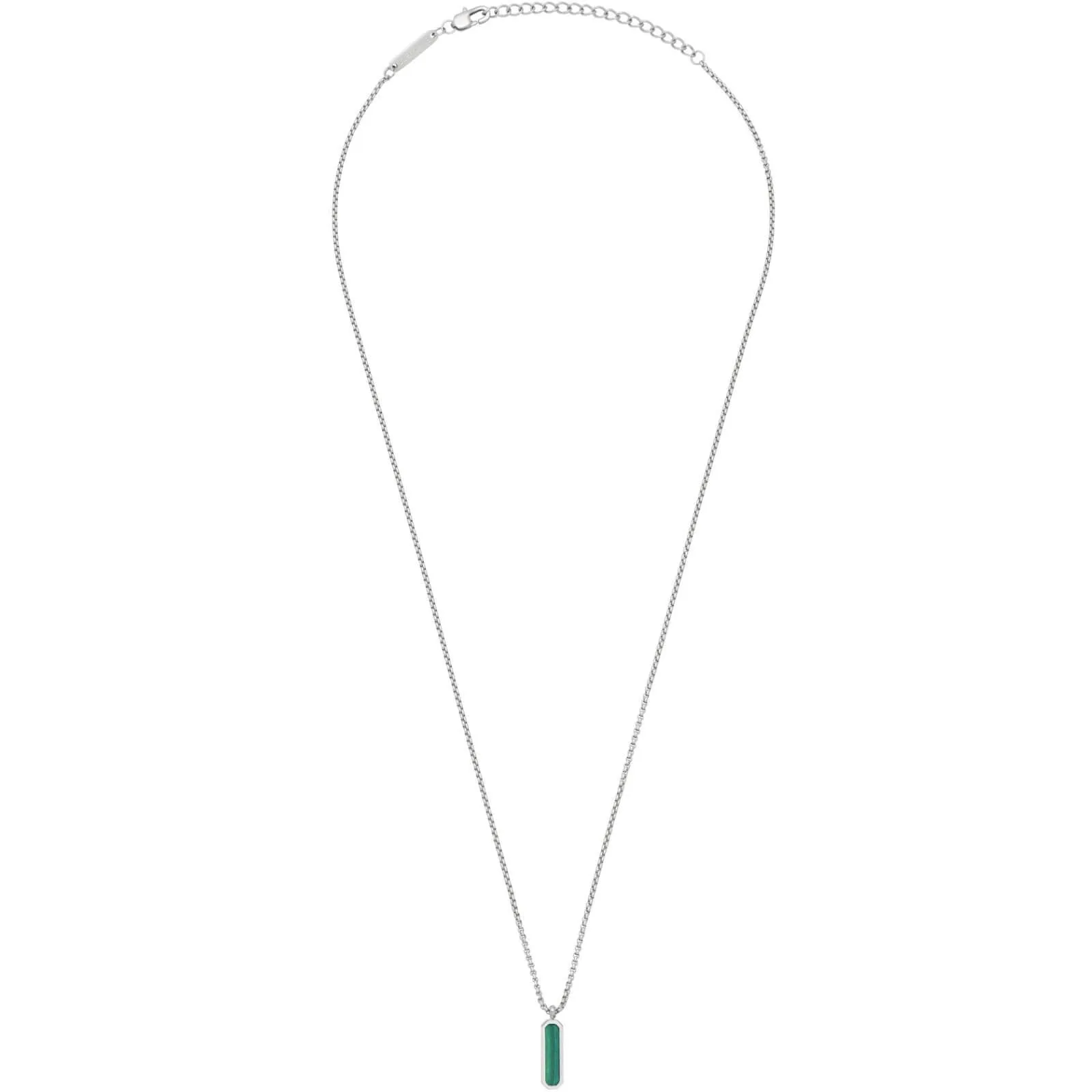 Bartlett Malachite Tag Silver Necklace