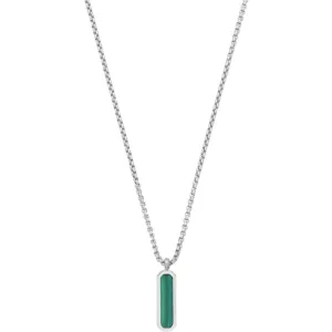 Bartlett Malachite Tag Silver Necklace
