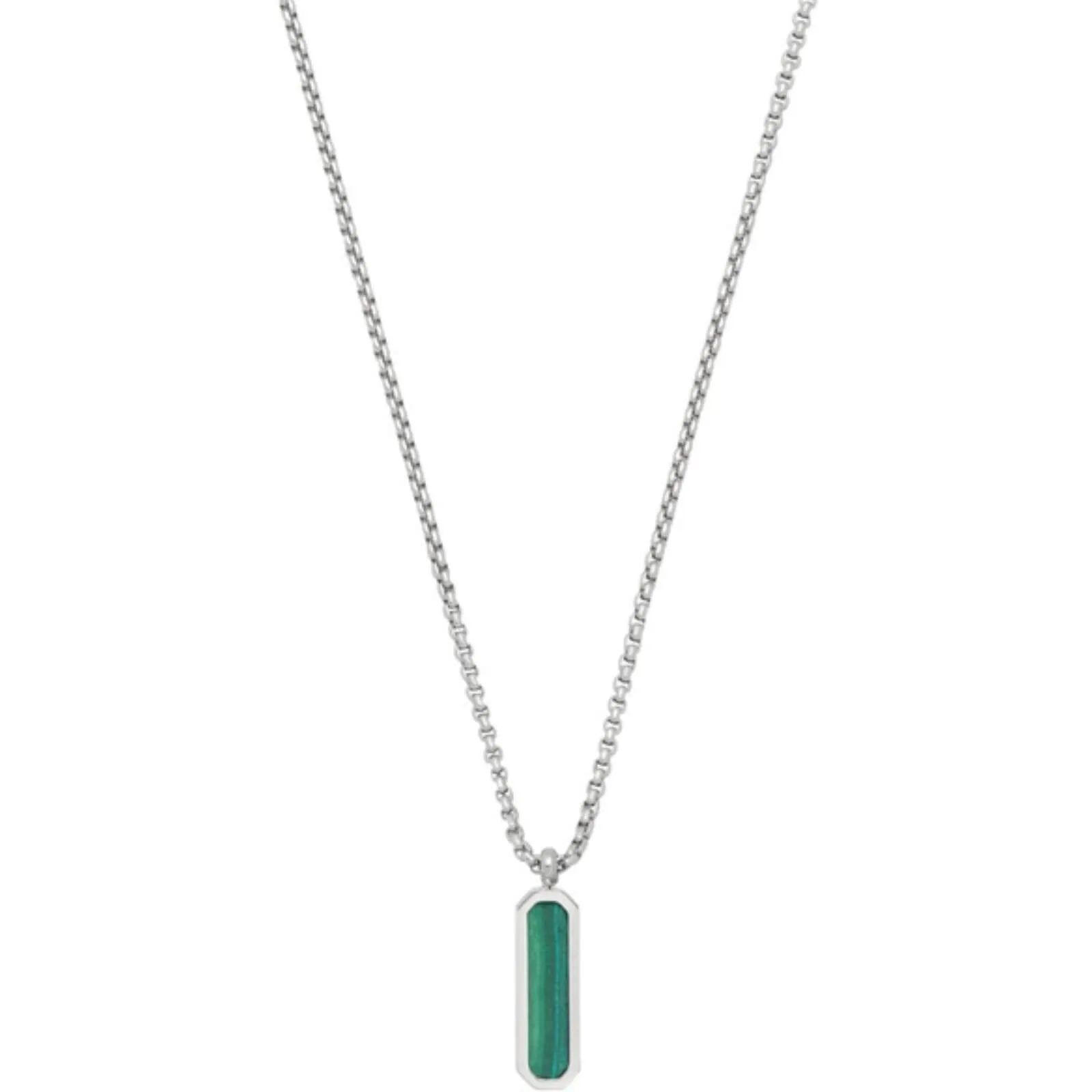 Bartlett Malachite Tag Silver Necklace