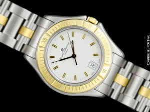 Baume & Mercier Malibu Mens Unisex White Dial Watch - Stainless Steel and Solid 18K Gold