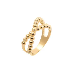 Beaded Ball X Ring