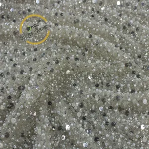 Beaded Bridal Lace Skin/ Silver 120 cm