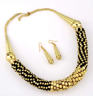 Beaded Necklace 'Golden Galaxy'