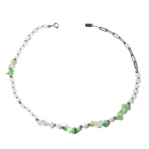 Beautiful Natural Stone Baroque Pearl Necklace Beaded Fashion Jewelry 20"