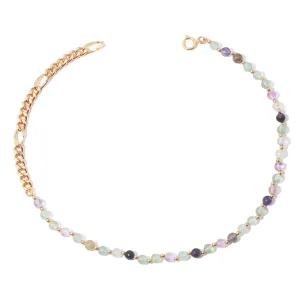 Beautiful Natural Stone Necklace Beaded Gold Plated Chain Fashion Jewelry
