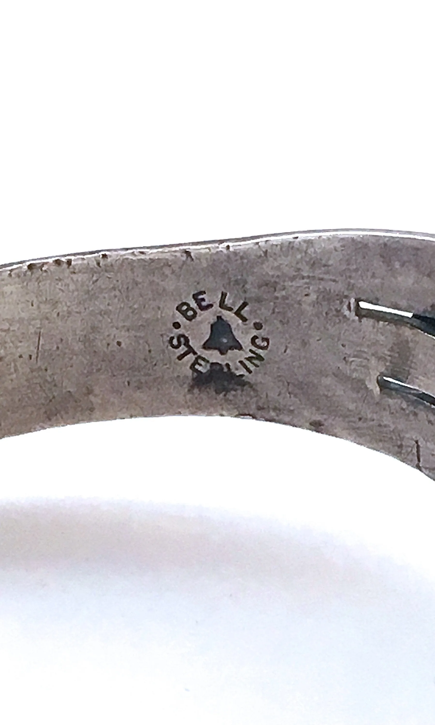 BELL TRADING POST 1950s Native American Sterling Silver & Turquoise Cuff