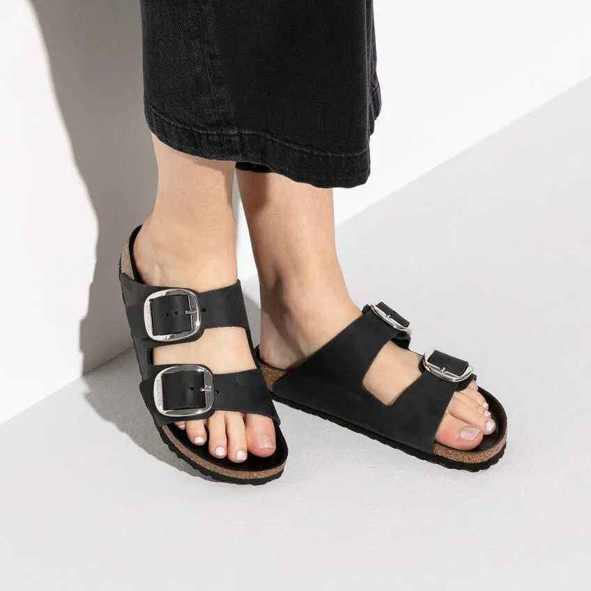 Birkenstock Arizona Big Buckle Oiled Leather Narrow Fit Black