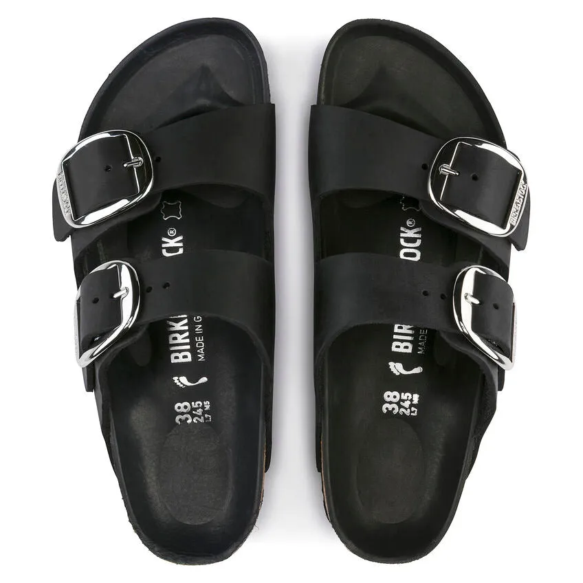 Birkenstock Arizona Big Buckle Oiled Leather Narrow Fit Black