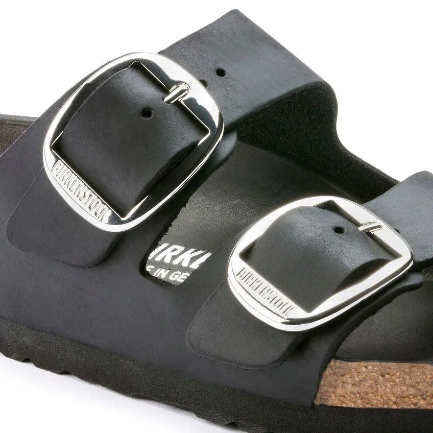 Birkenstock Arizona Big Buckle Oiled Leather Narrow Fit Black