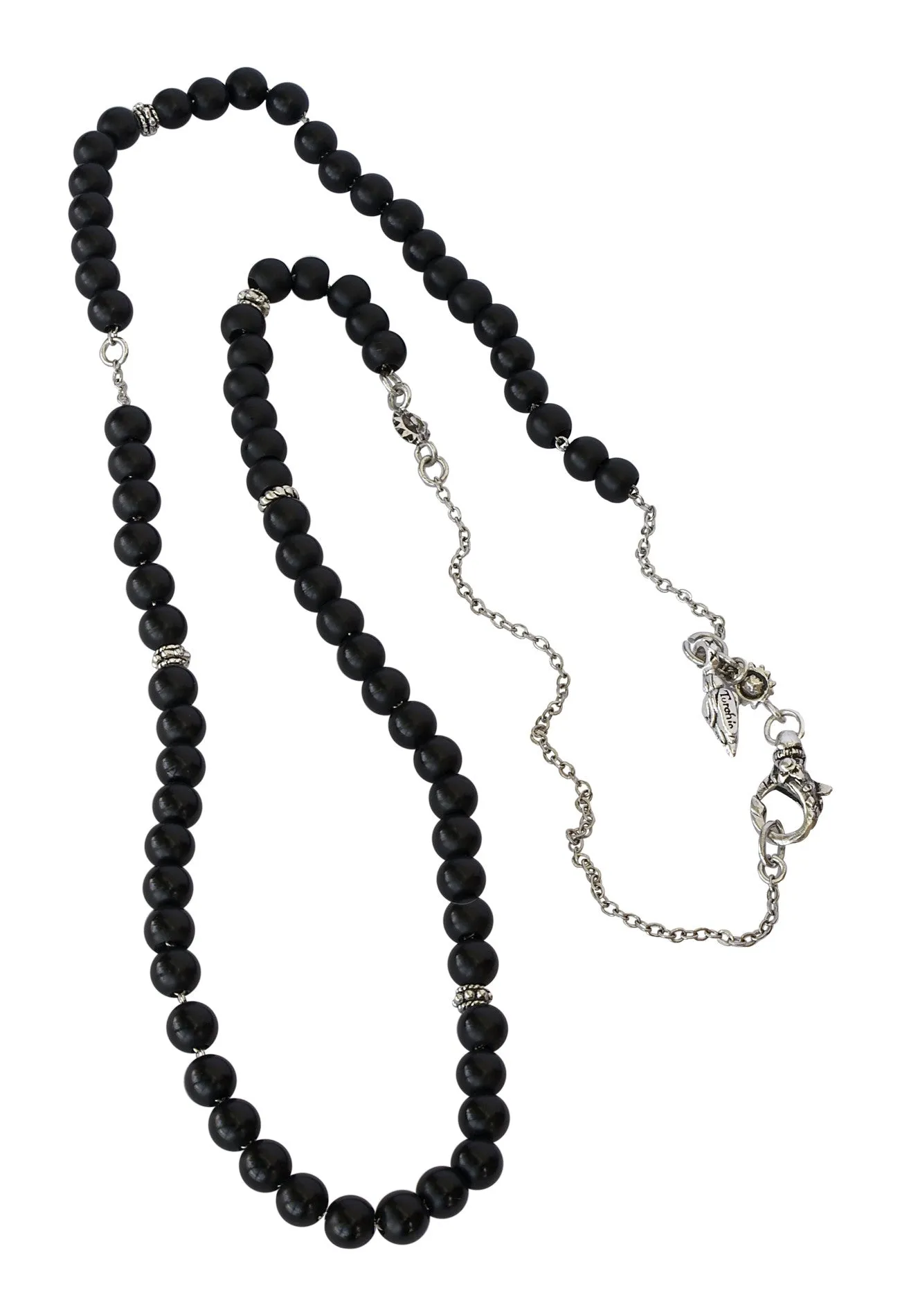 Black Onyx and Sterling Silver Serene Necklace