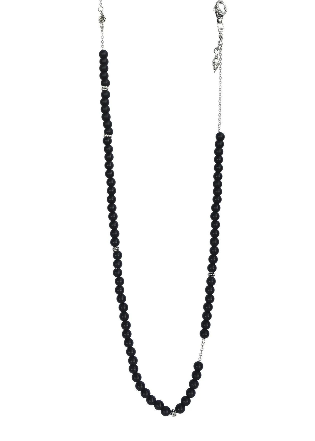 Black Onyx and Sterling Silver Serene Necklace