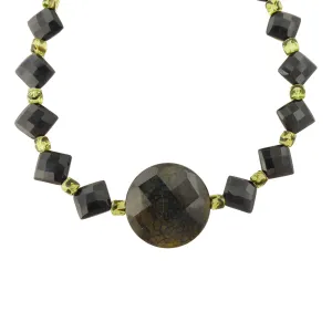 Black onyx diamond collar necklace