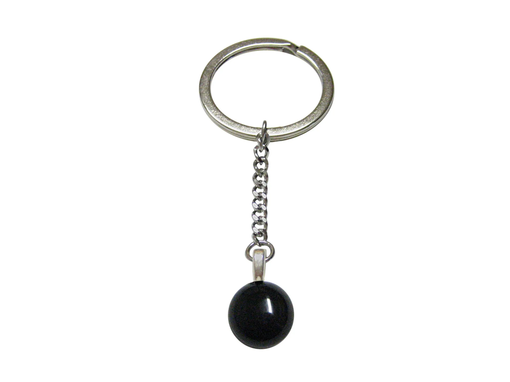 Black Onyx Gemstone Keychain