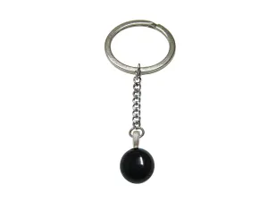 Black Onyx Gemstone Keychain