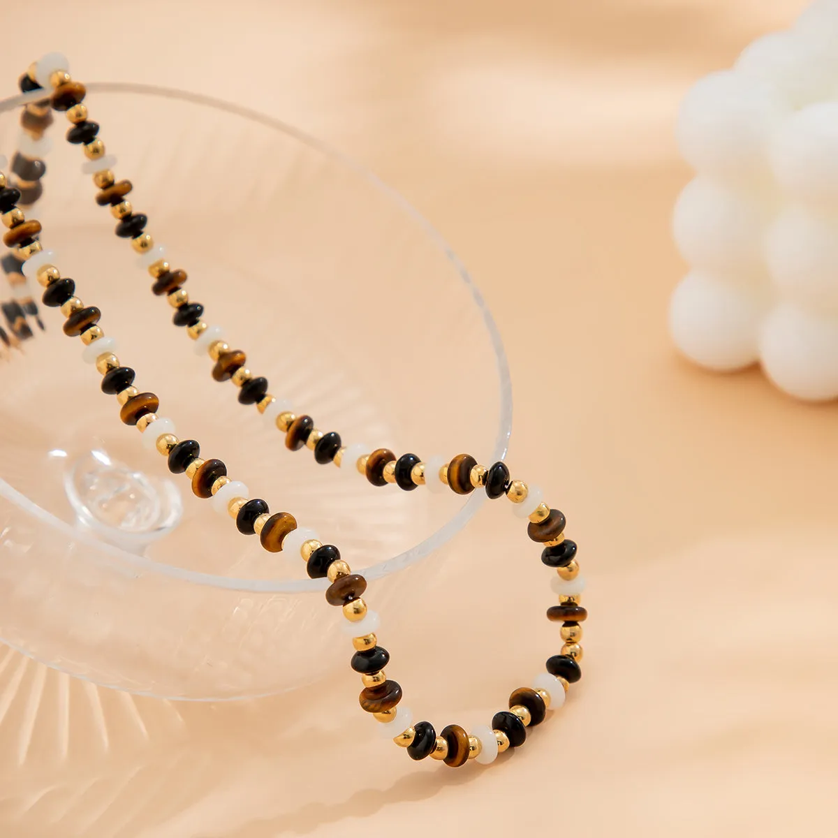 Black Resin & 18K Gold-Plated Beaded Chain Necklace