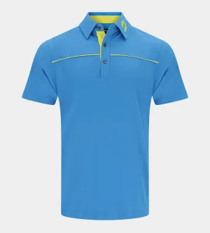 BLOCK PIQUE POLO - BLUE/LIME