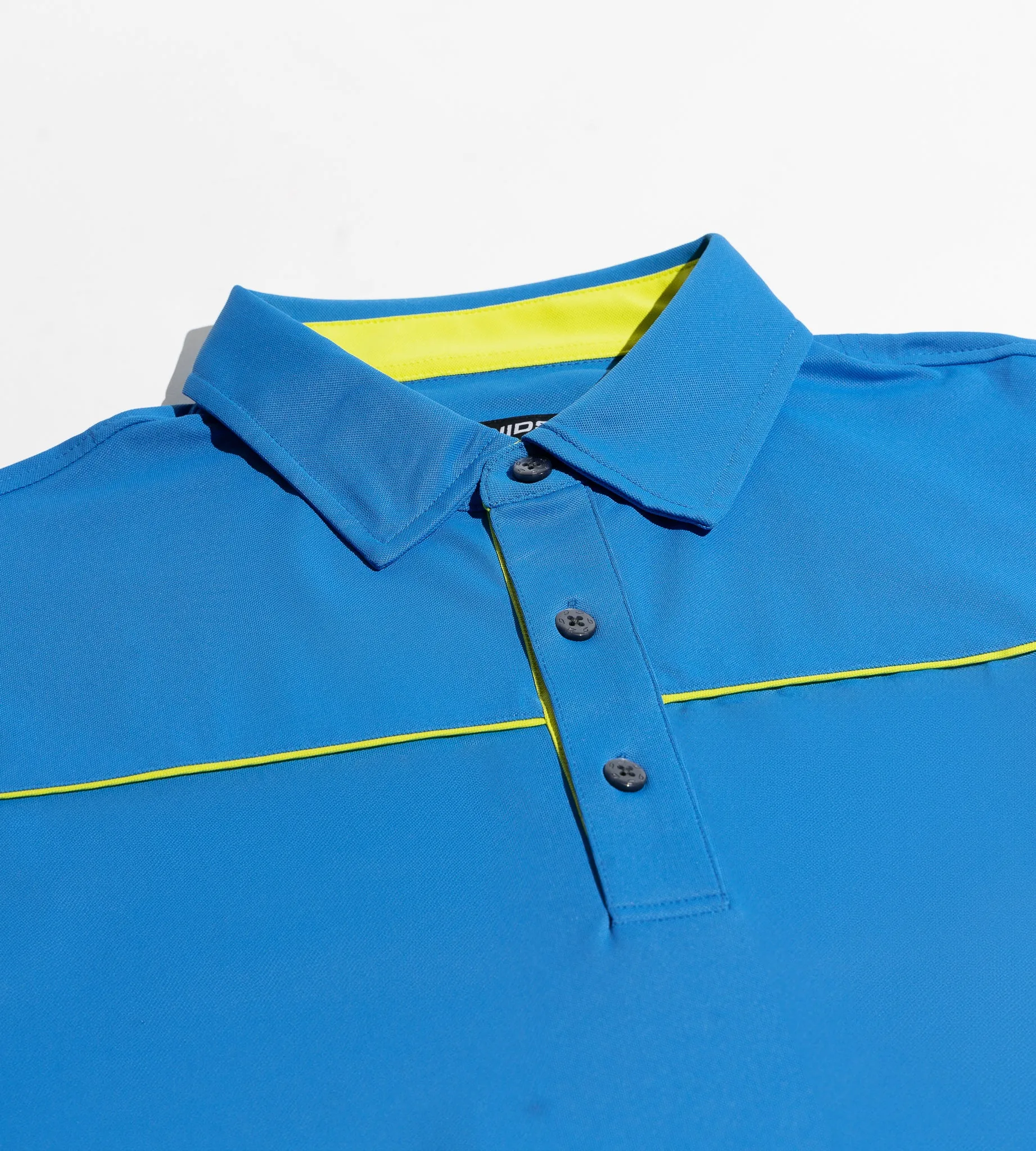 BLOCK PIQUE POLO - BLUE/LIME