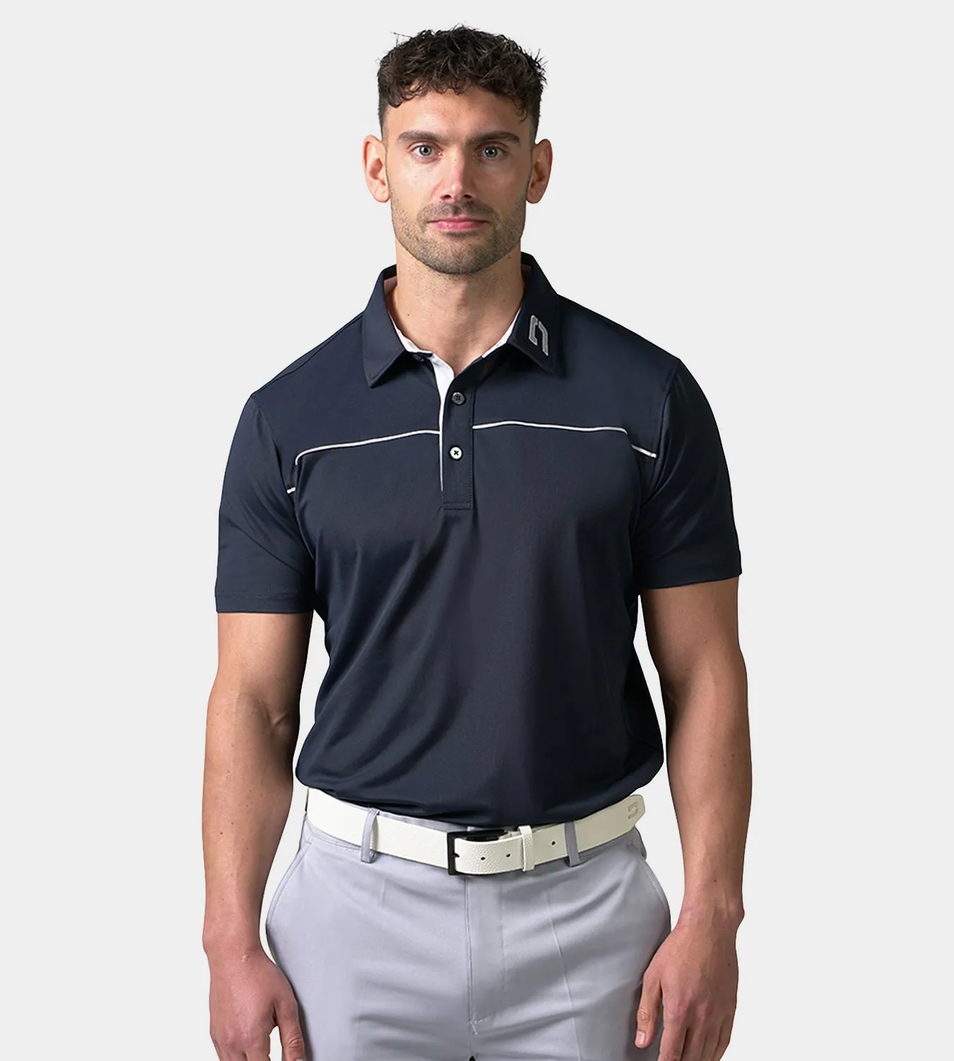 BLOCK PIQUE POLO - NAVY