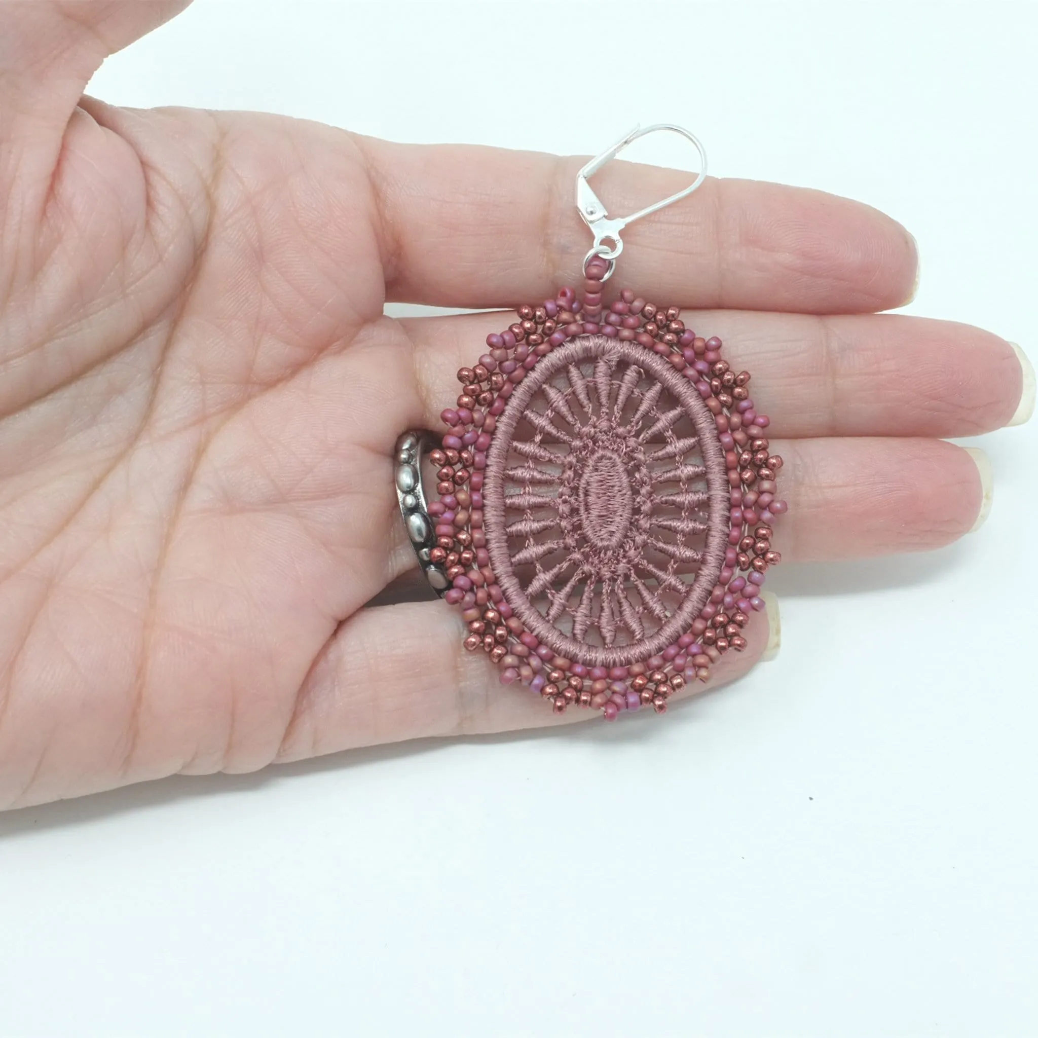 Blush Pink Lace Earrings