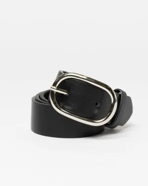 Boh Vegan Leather Oval Buckle Belt