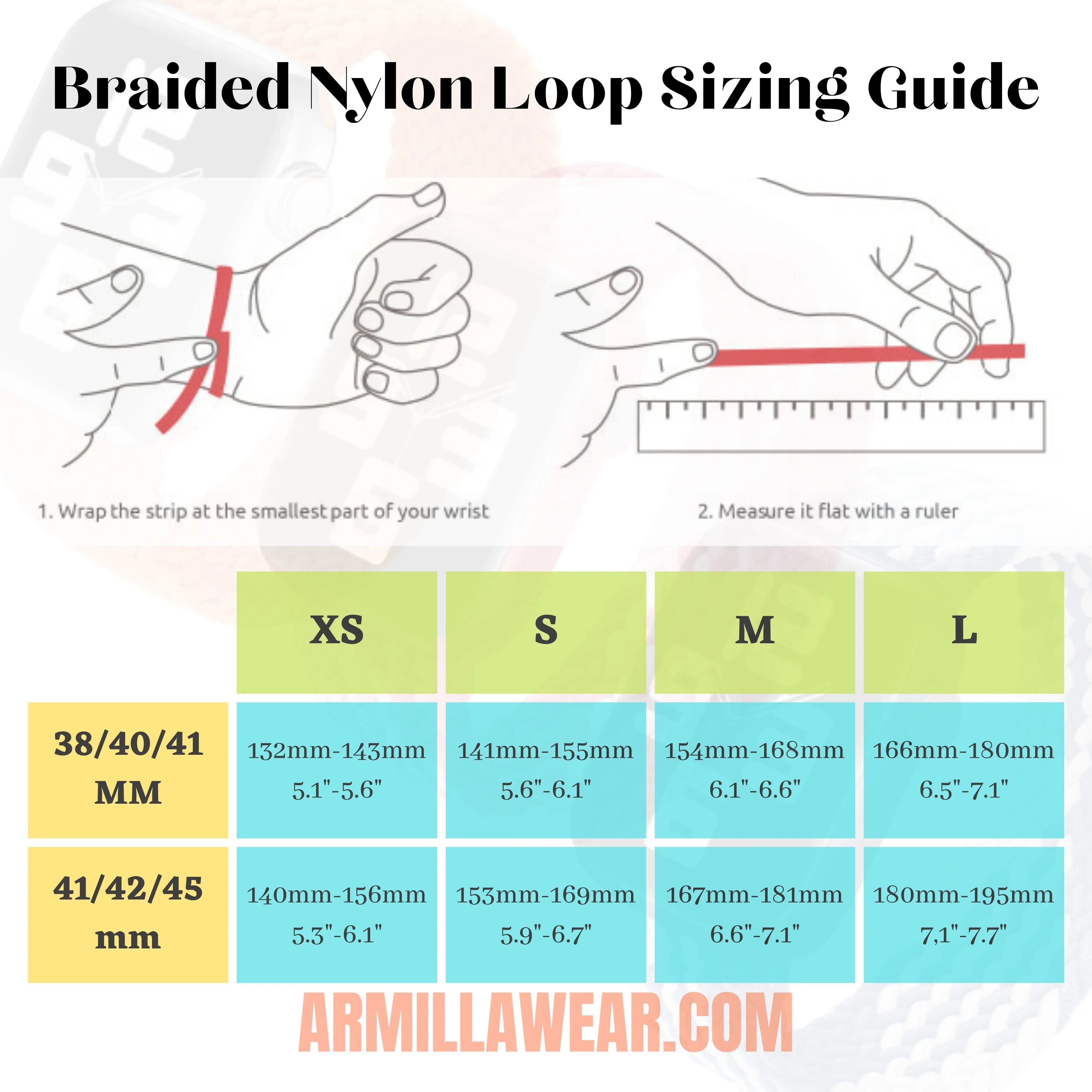 Braided Nylon Solo Loop Apple Watch Band - Ablaze