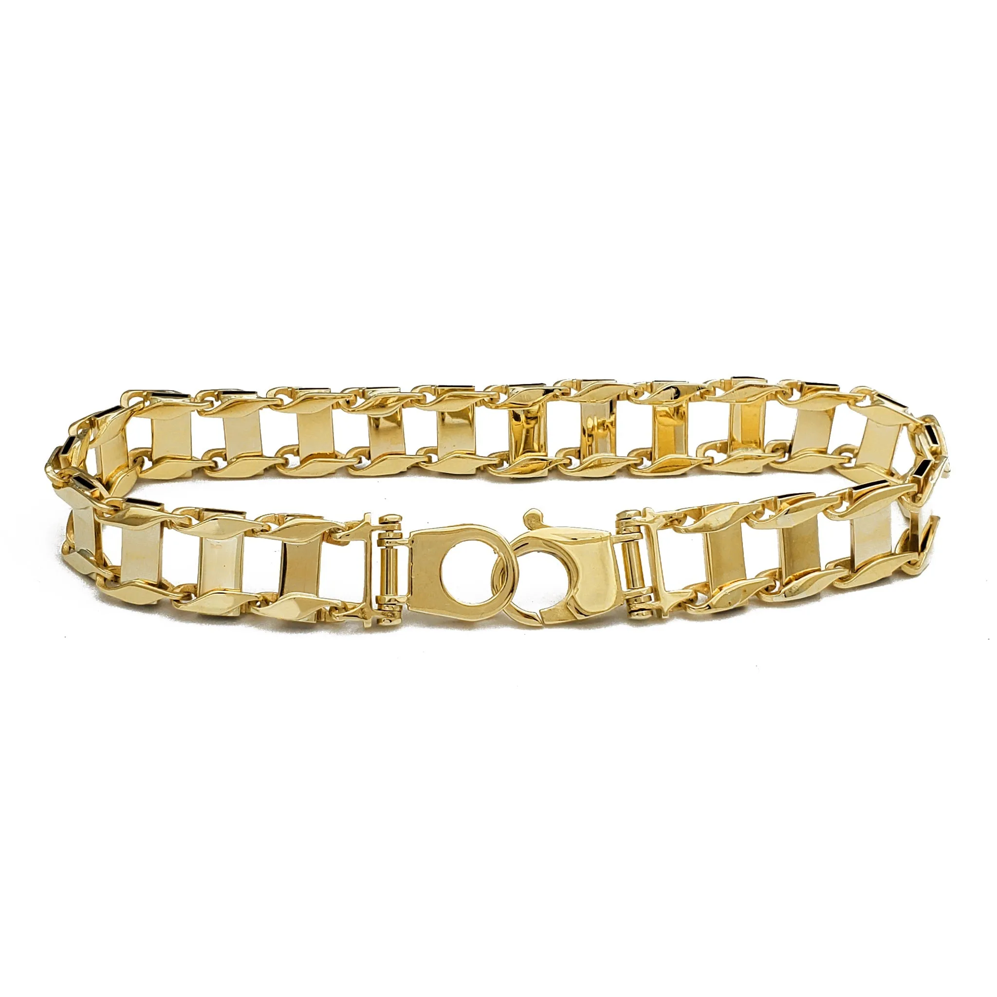 Brilliant Vintage Texture Men's Bracelet (14K)