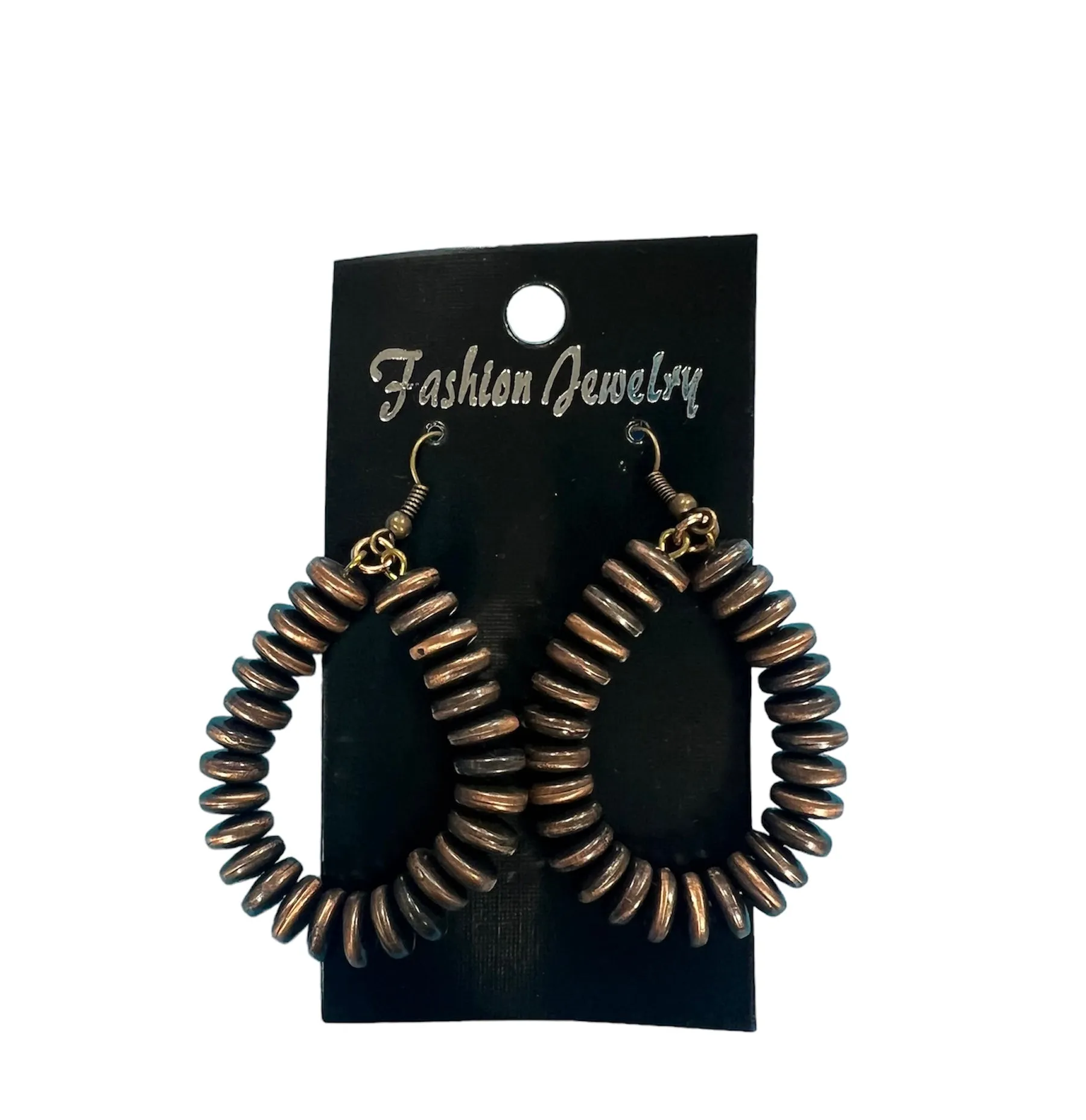 Bronze Beaded Teardrop Navajo Earrings