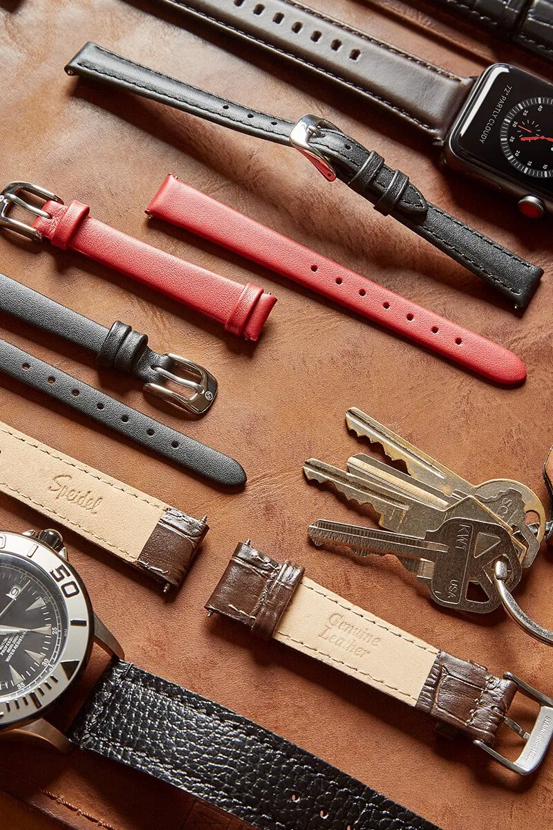 Brown Leather Double Tour Watchband for Apple Watch