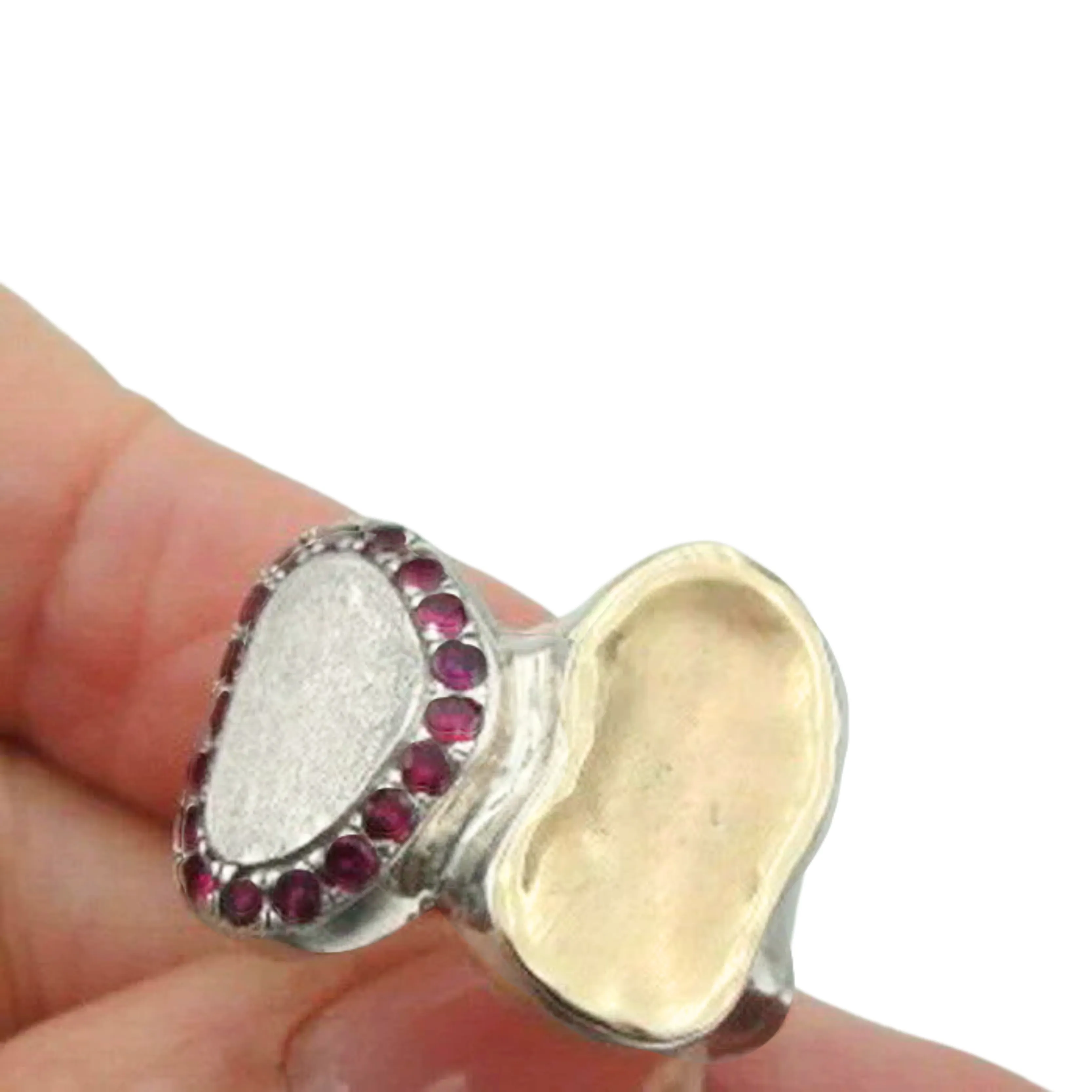 Brushed Gold and Silver Ruby Ring – Hadar Jewelry, READY TO SHIP SIZE 9  (I r571)9y