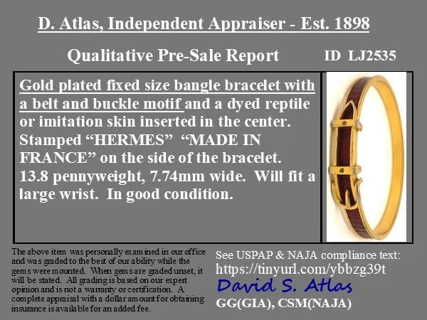 Buckle Motif Bangle by Hermès