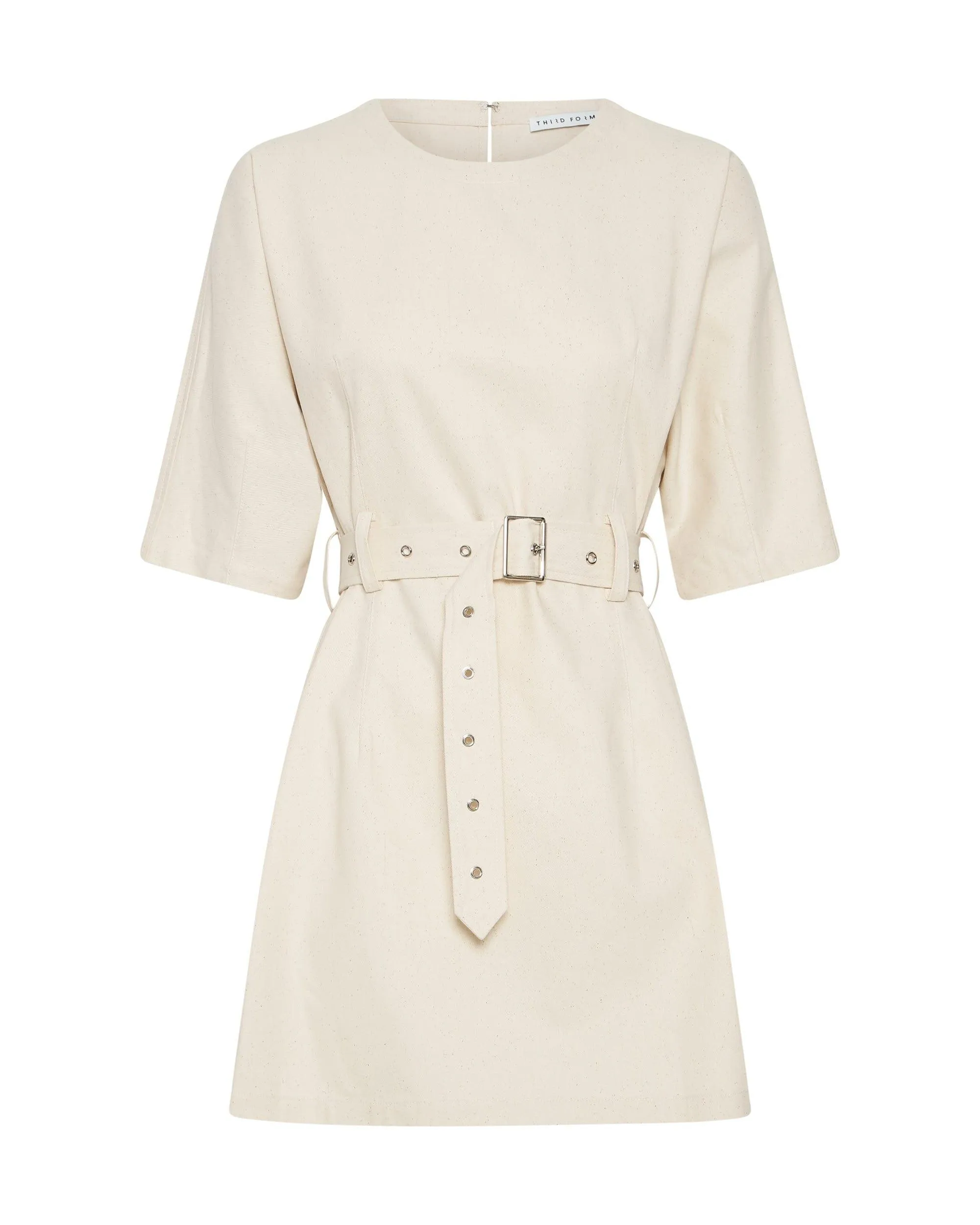 BUCKLE UP TEE DRESS | NATURAL