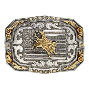 Bull Rider Flag Buckle