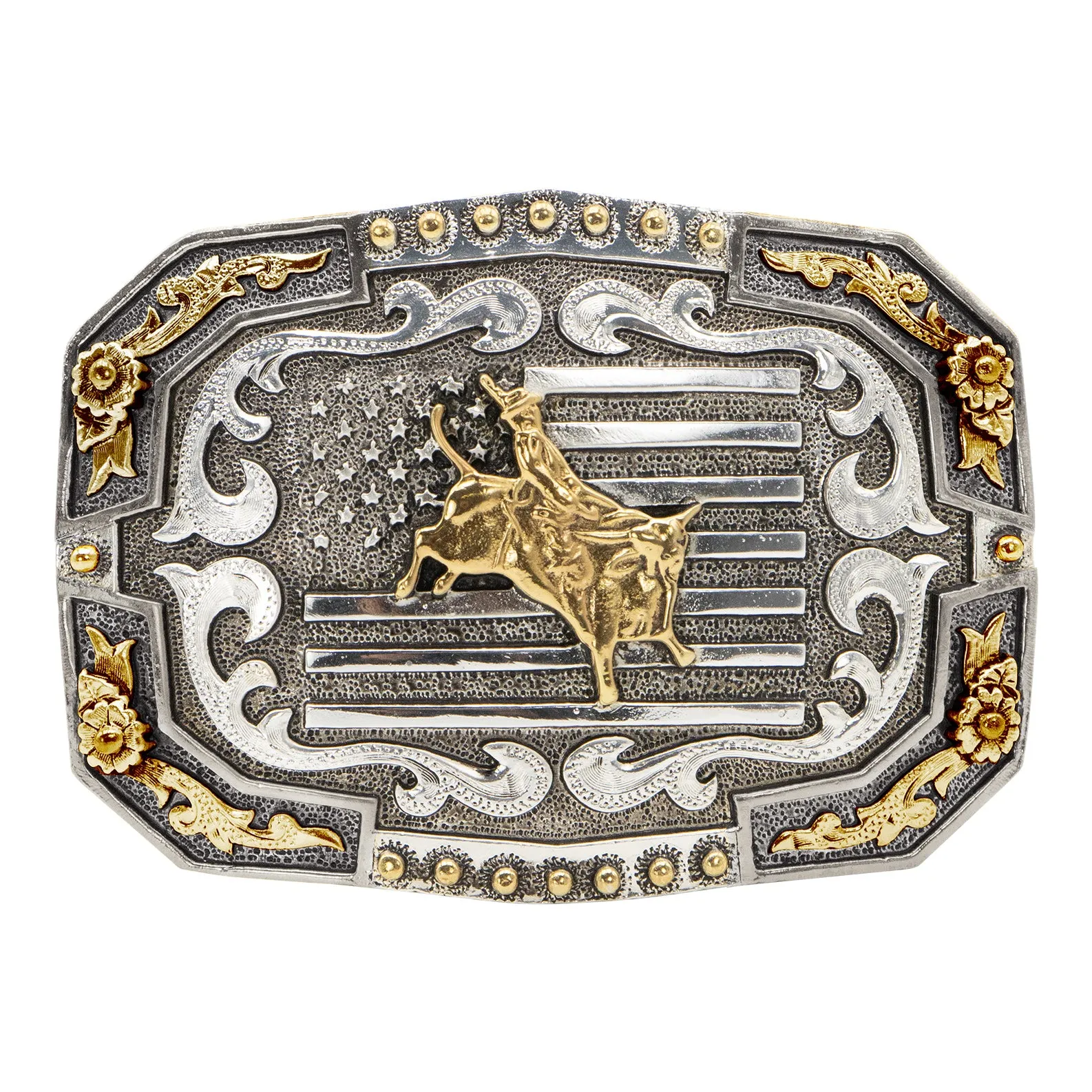 Bull Rider Flag Buckle