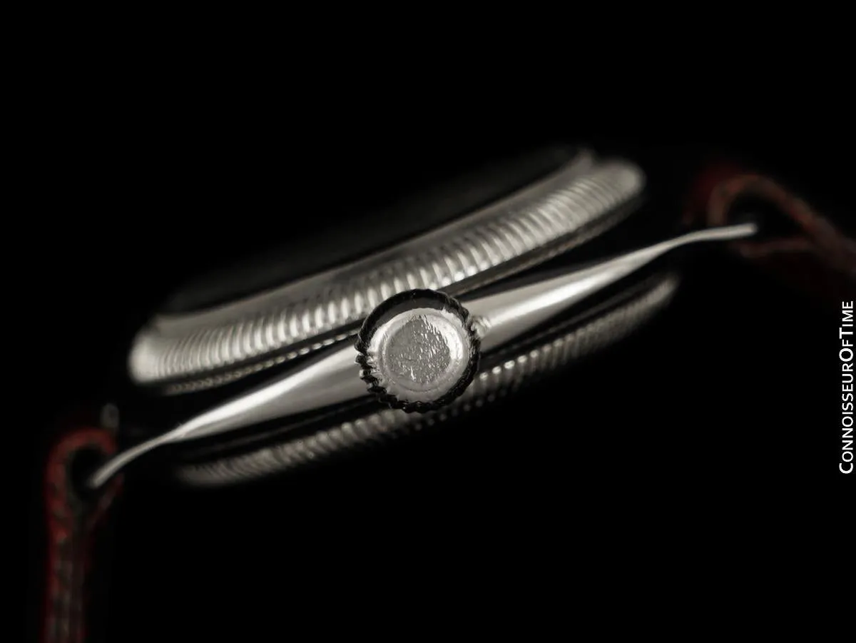 c. 1928 Rolex Oyster Rare Vintage Mens Sterling Silver Watch - Very Early Oyster