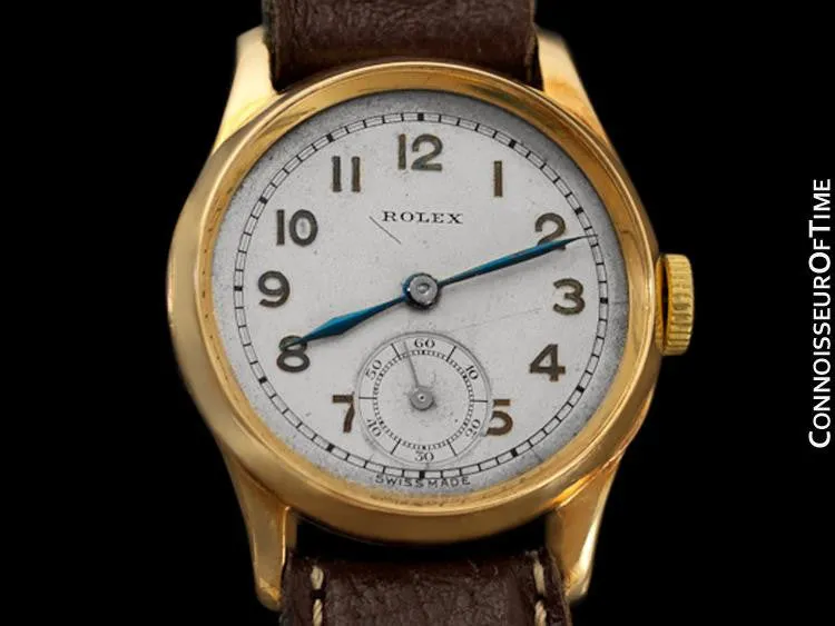 c. 1940 Rolex Vintage Boys Size Midsize Watch - Solid 18K Gold
