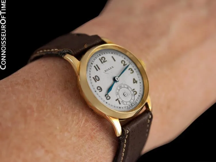c. 1940 Rolex Vintage Boys Size Midsize Watch - Solid 18K Gold