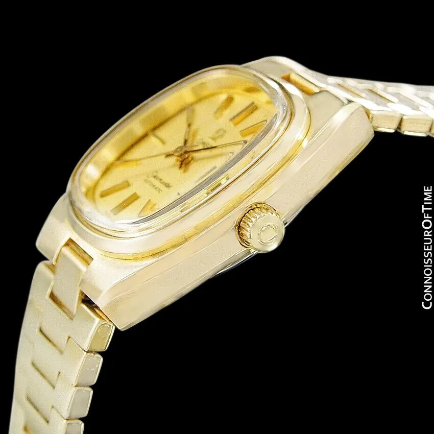 c. 1979 Omega Seamaster Vintage Ladies Automatic Watch - 18K Gold Plated & Stainless Steel
