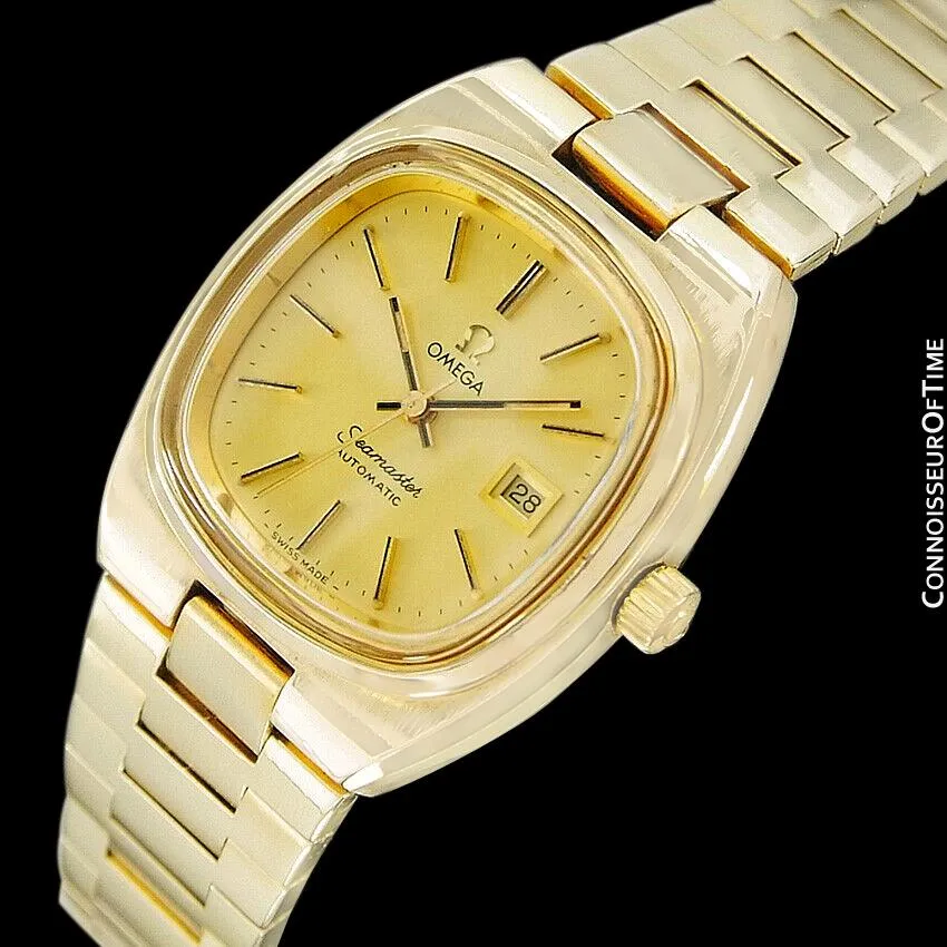 c. 1979 Omega Seamaster Vintage Ladies Automatic Watch - 18K Gold Plated & Stainless Steel