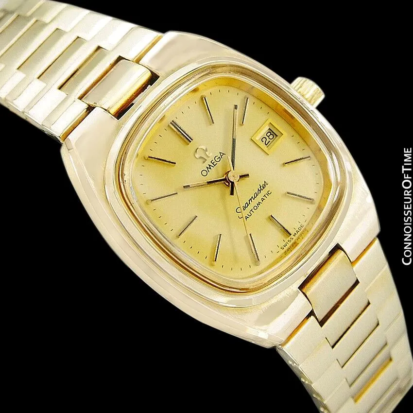 c. 1979 Omega Seamaster Vintage Ladies Automatic Watch - 18K Gold Plated & Stainless Steel