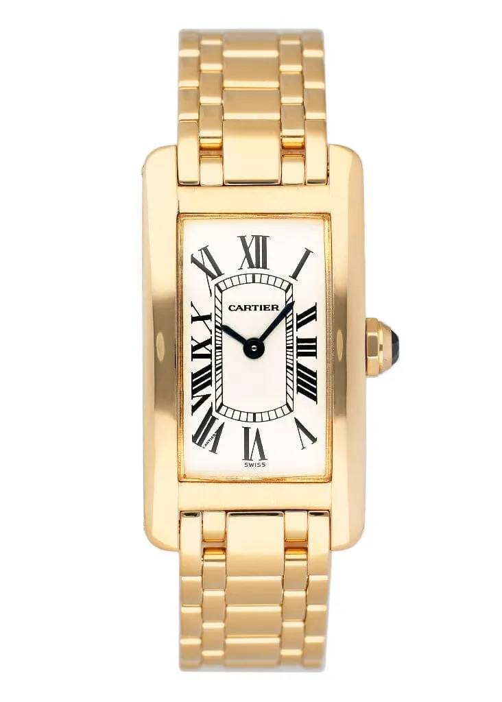 Cartier Tank Americaine W26015K2 18K Yellow Gold Ladies Watch