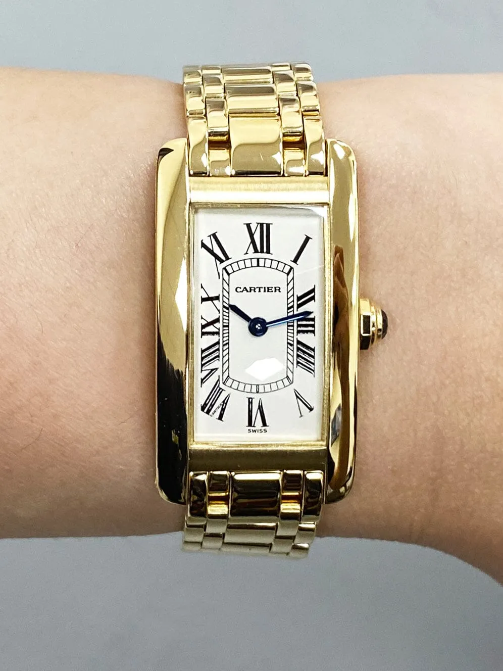 Cartier Tank Americaine W26015K2 18K Yellow Gold Ladies Watch