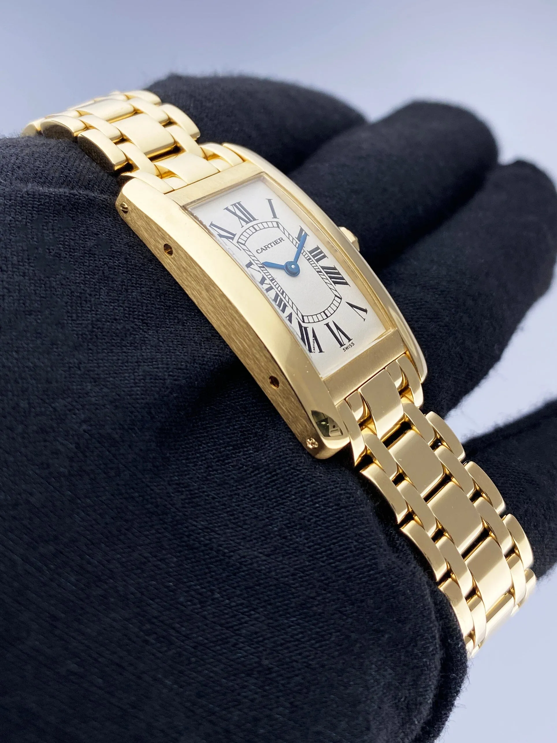 Cartier Tank Americaine W26015K2 18K Yellow Gold Ladies Watch