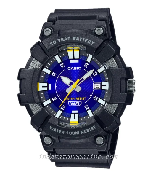 Casio Analog Men's Watch MW-610H-2A Sporty Design 10 years Battery Life Resin Glass Black Resin Strap Watch