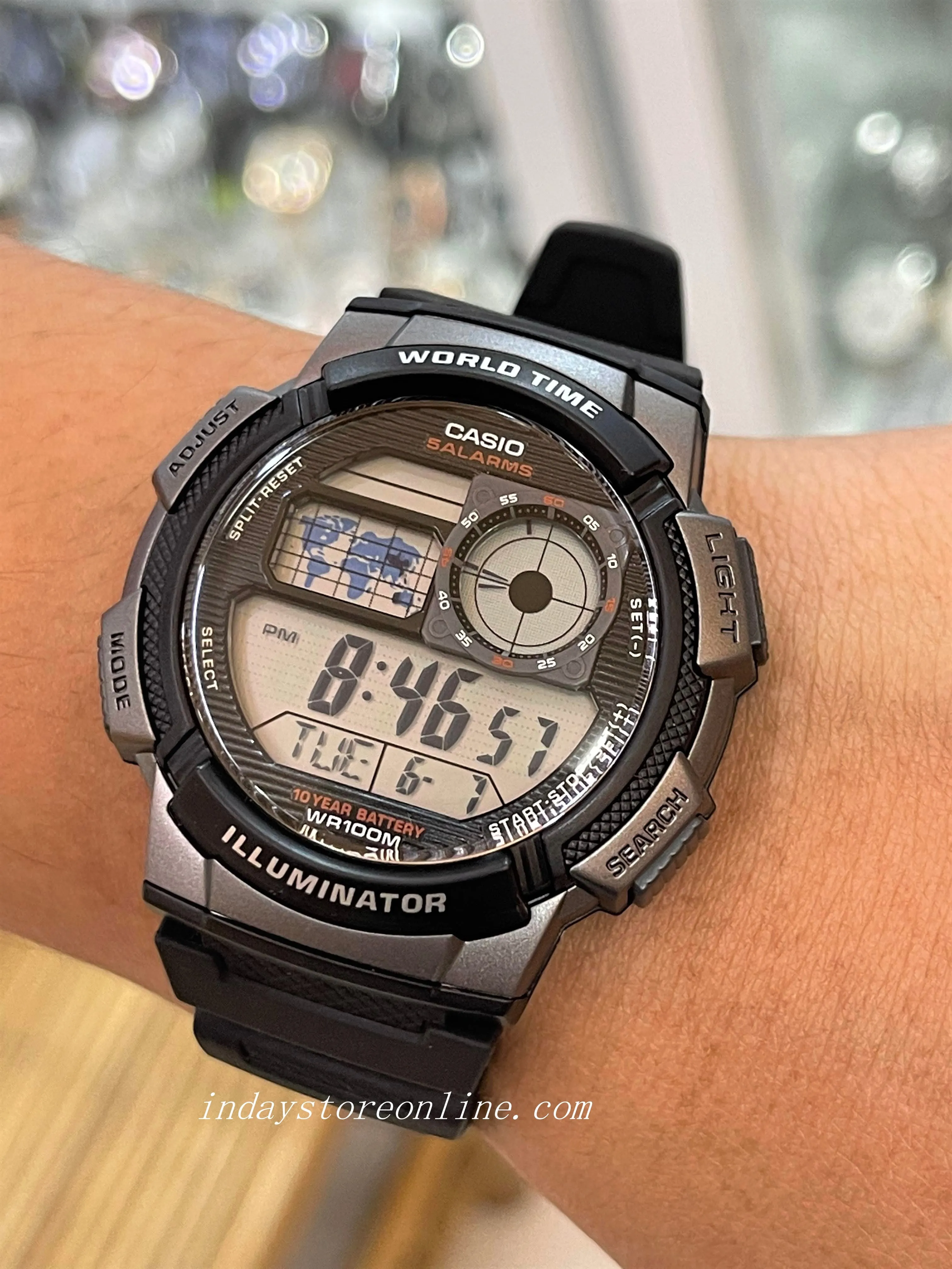Casio Digital Men's Watch AE-1000W-1B Digital Sporty Design Resin Band Resin Glass Battery life: 10 Years