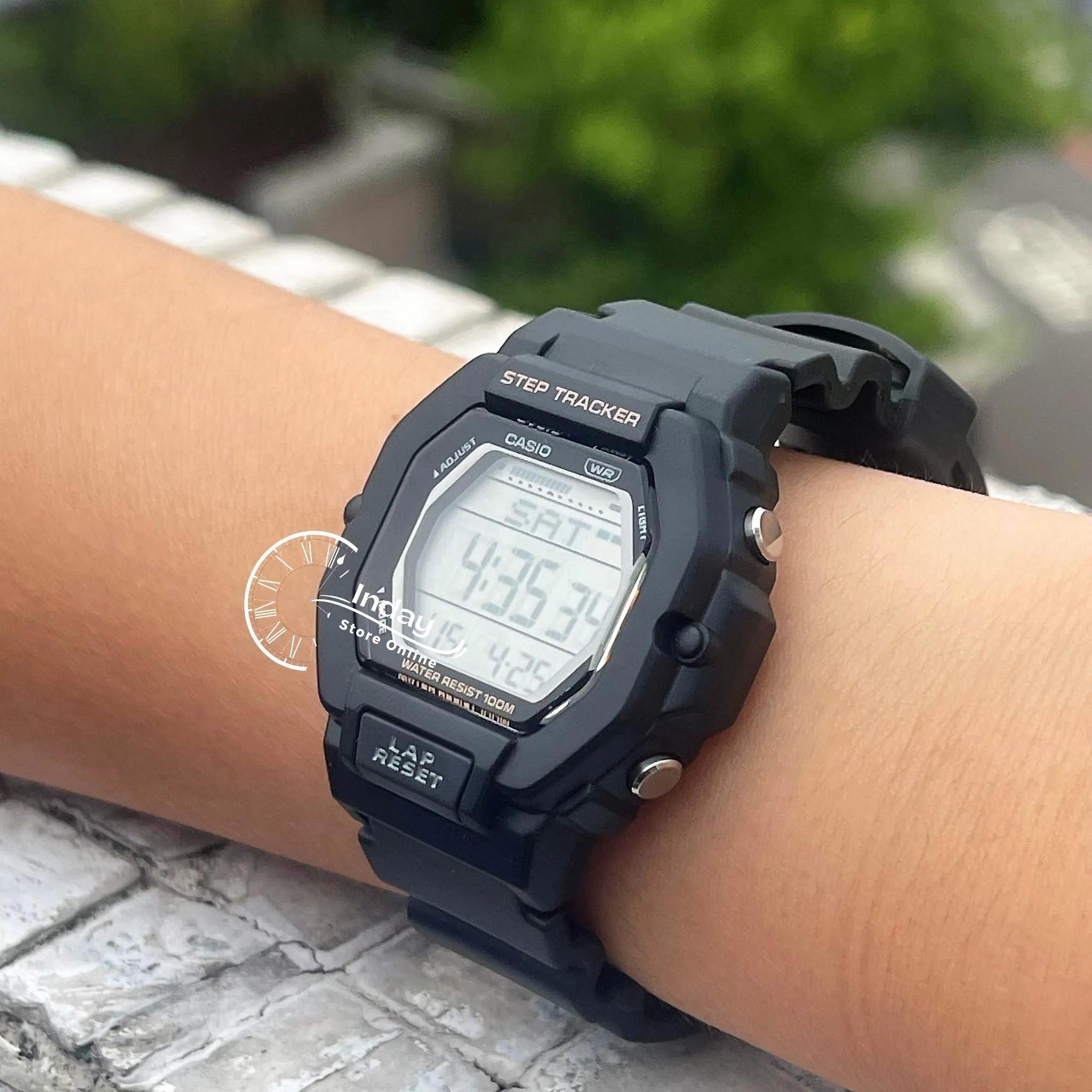 Casio Digital Women's Watch LWS-2200H-1A Sporty Design Black Color Resin Strap