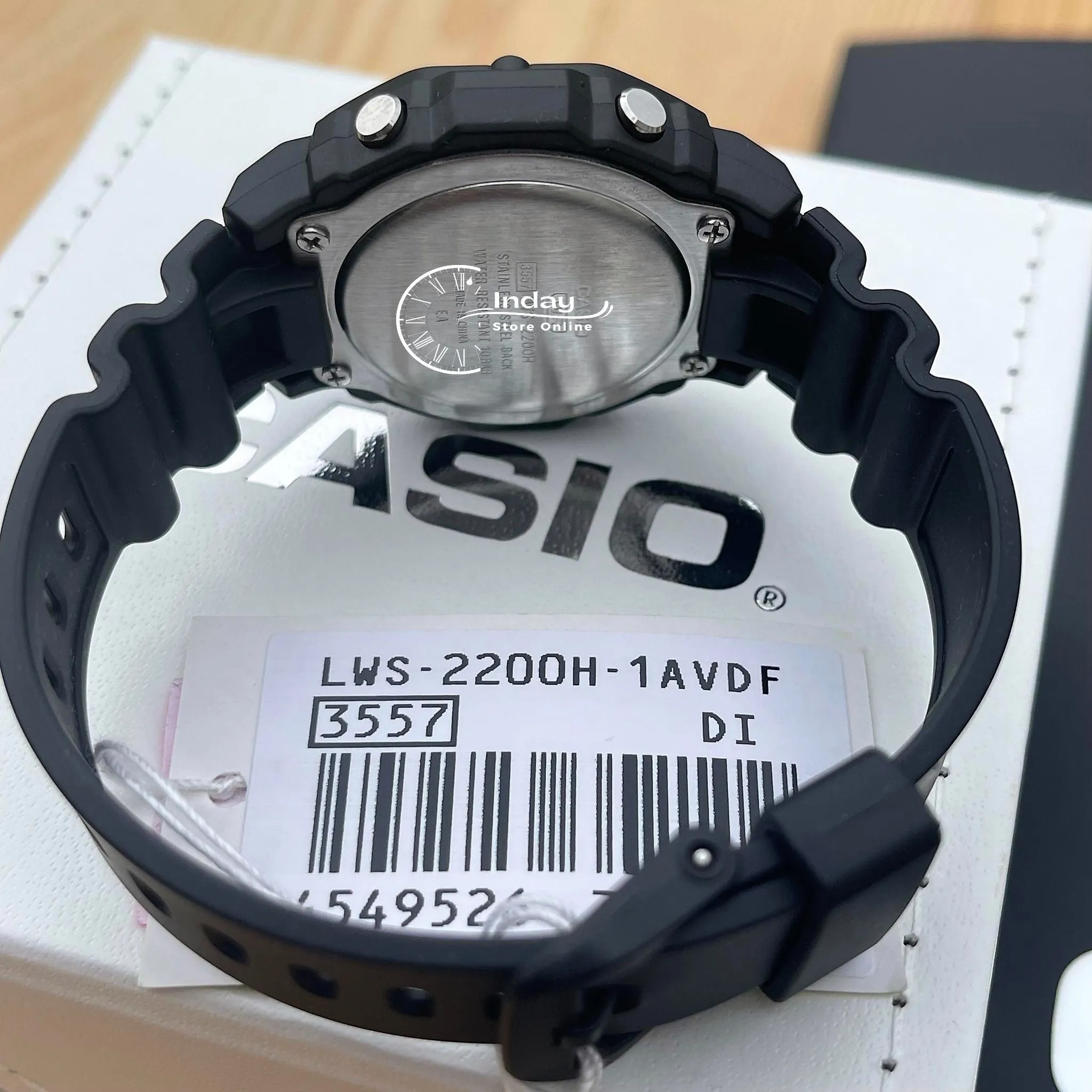 Casio Digital Women's Watch LWS-2200H-1A Sporty Design Black Color Resin Strap