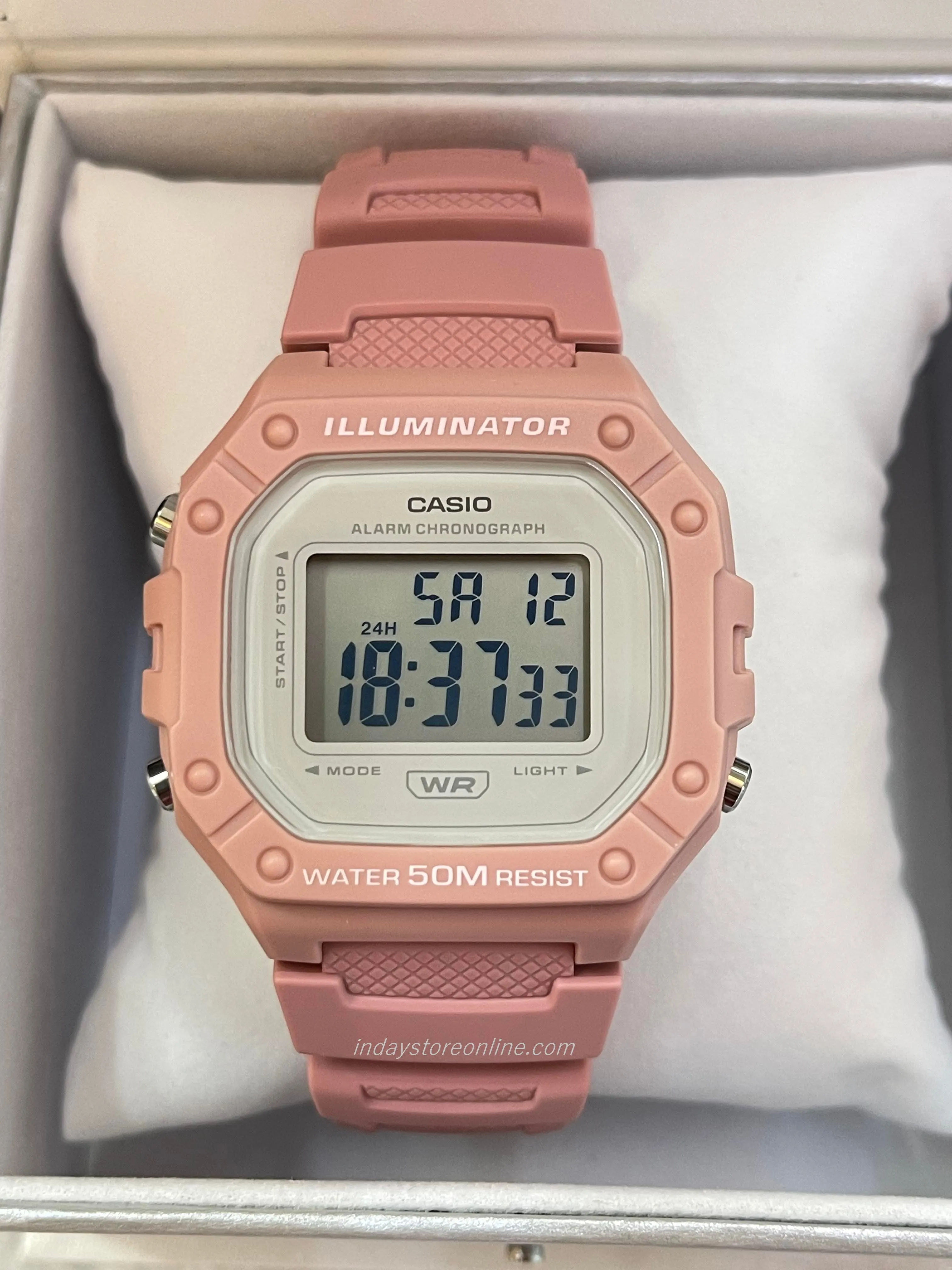 Casio Digital Women's Watch W-218HC-4A Digital Sporty Design Resin Band Resin Glass