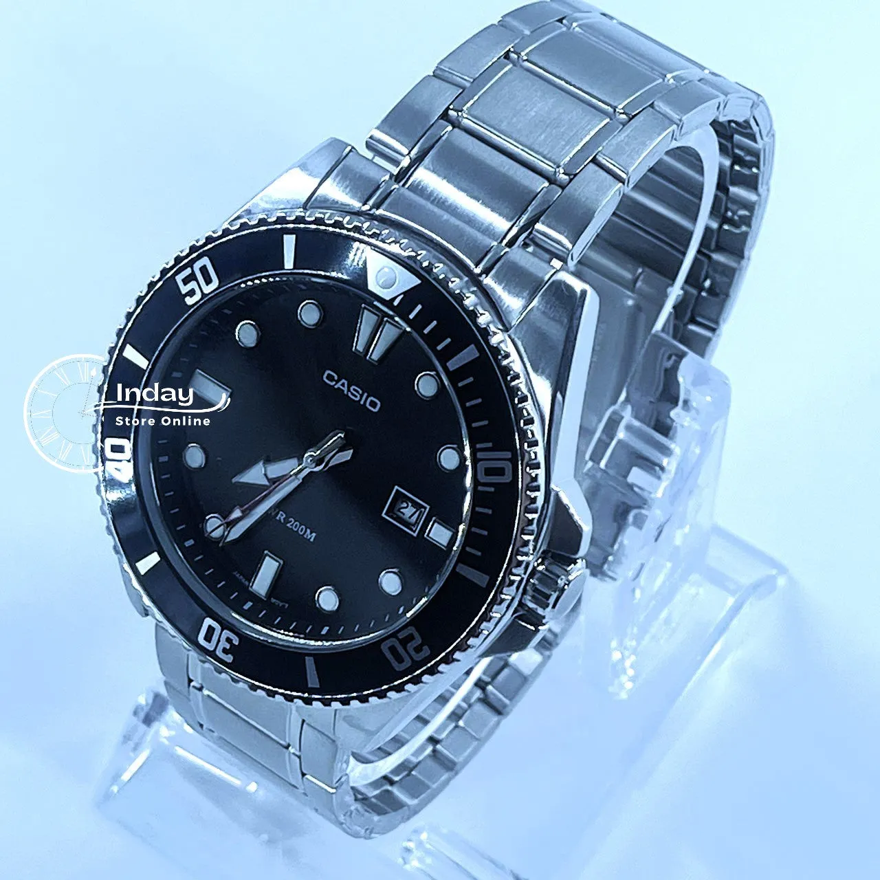 Casio Men's Watch MDV-107D-1A1 Stainless Steel Band Mineral Glass