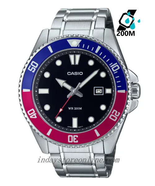 Casio Men's Watch MDV-107D-1A3 Stainless Steel Band Mineral Glass