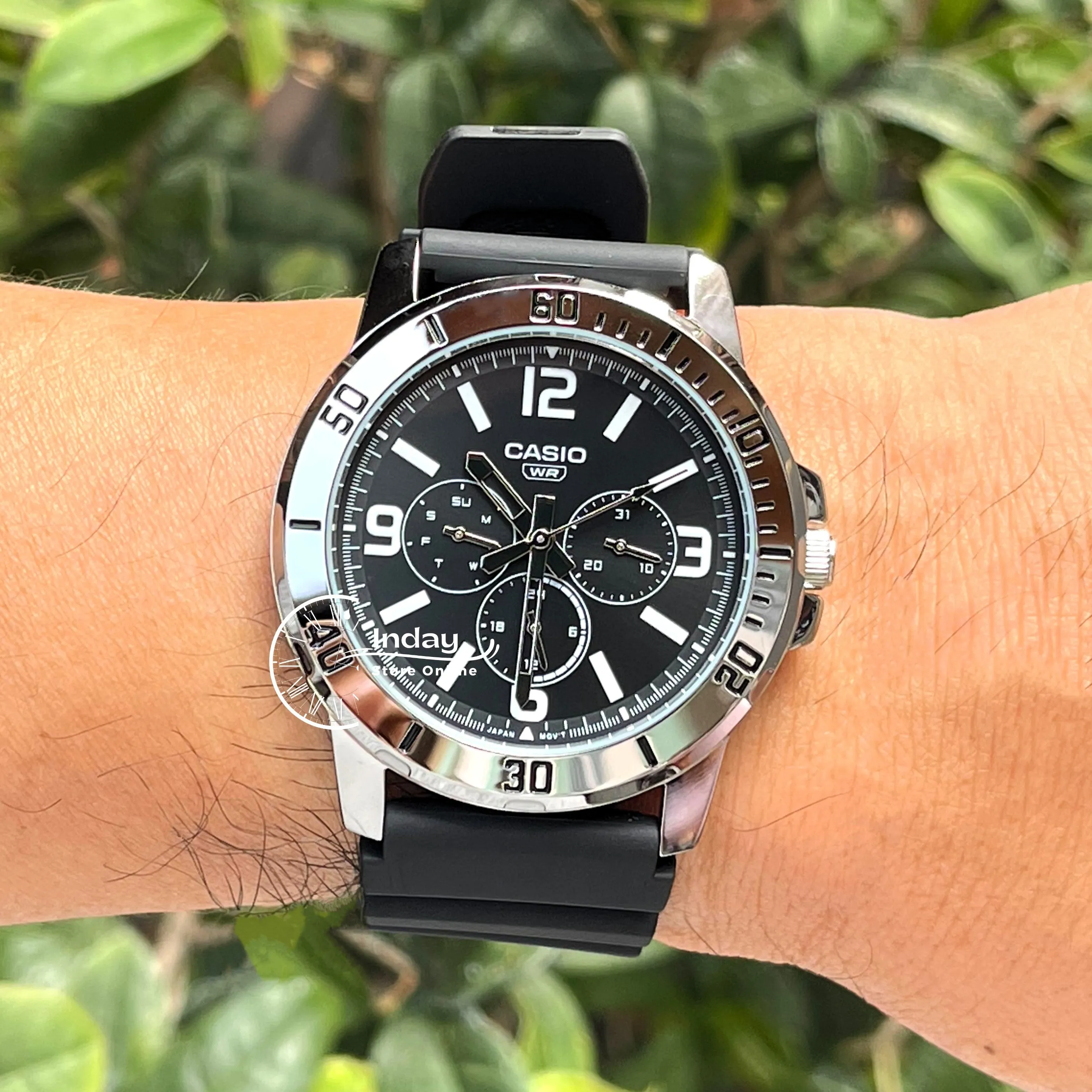 Casio Men's Watch MTP-VD300-1B Resin Band Mineral Glass